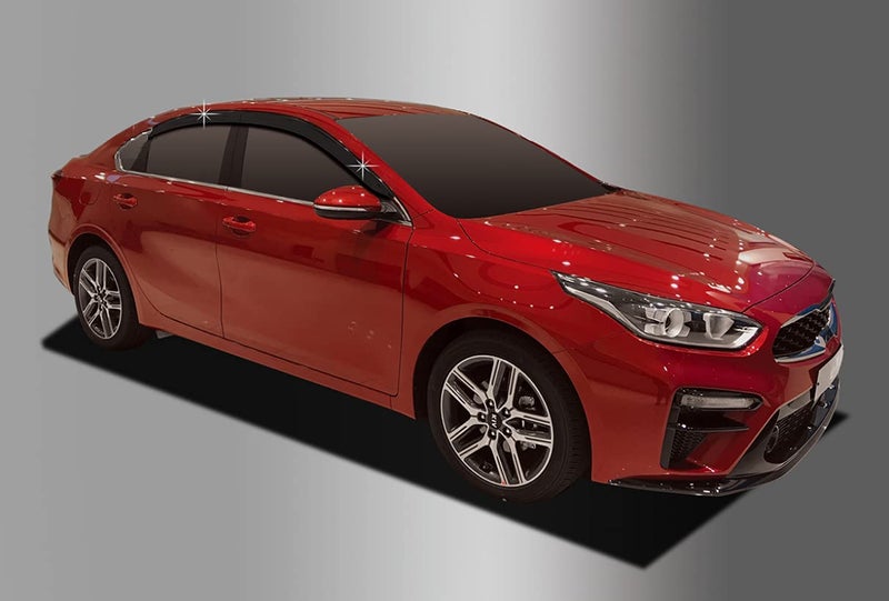 AUTO CLOVER AUTOCLOVER Tape-On Rain Guards Window Visors 4 Pcs Set for Kia Forte 2019 2020 2021 2022 2023 2024 2025 / Window Deflectors, Out-Channel Vent Shades (Smoked) - Image 4