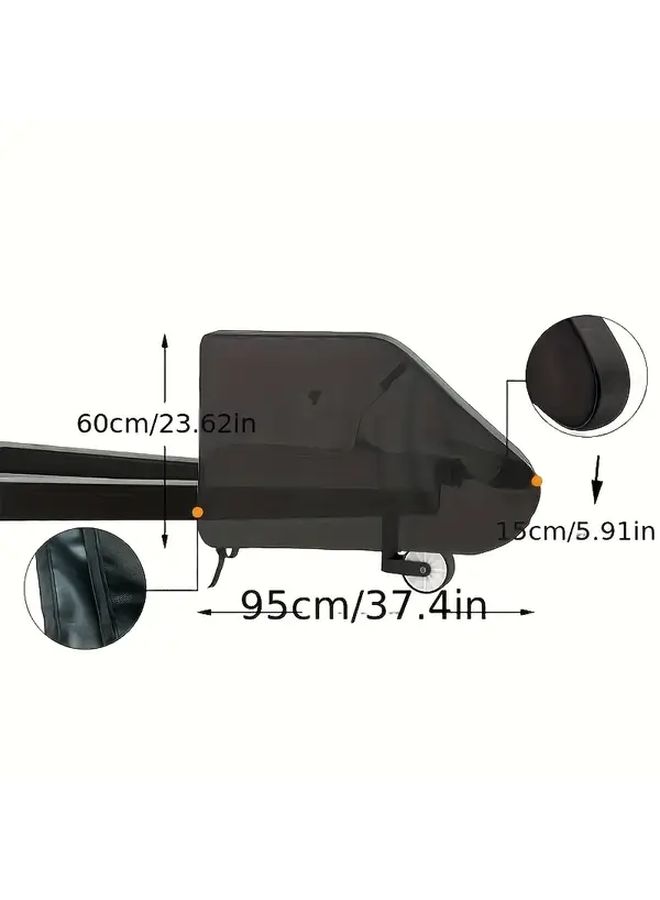 600D Heavy Duty Oxford Camper Trailer Cover Black All Weather Protection Thickened Fabric Sunproof Outdoor Harsh Weather - Image 2