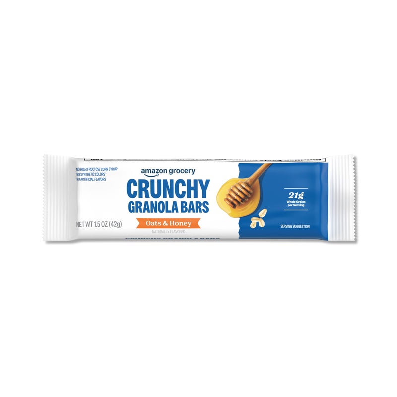 Amazon Grocery, Crunchy Granola Bars Oats & Honey, 8.9 Oz, 12 Ct (Previously Amazon Fresh, Packaging May Vary) - Image 4