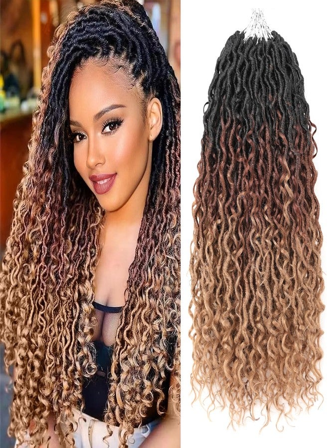 وصلات شعر كروشيه جديدة من Aipin، ضفائر Goddess Locs بطول 18 بوصة، ضفائر Boho River Locs Hippile مموجة مع شعر مجعد في المنتصف والأطراف (8 عبوات، 18 بوصة، OM3T3027) - Image 1