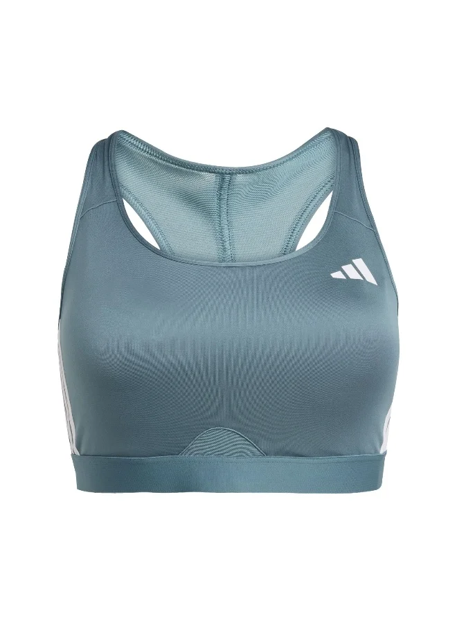 Adidas Adidas Pwrct Ms 3S Bra Green Workout Bra - Medium Support Bra For Women
