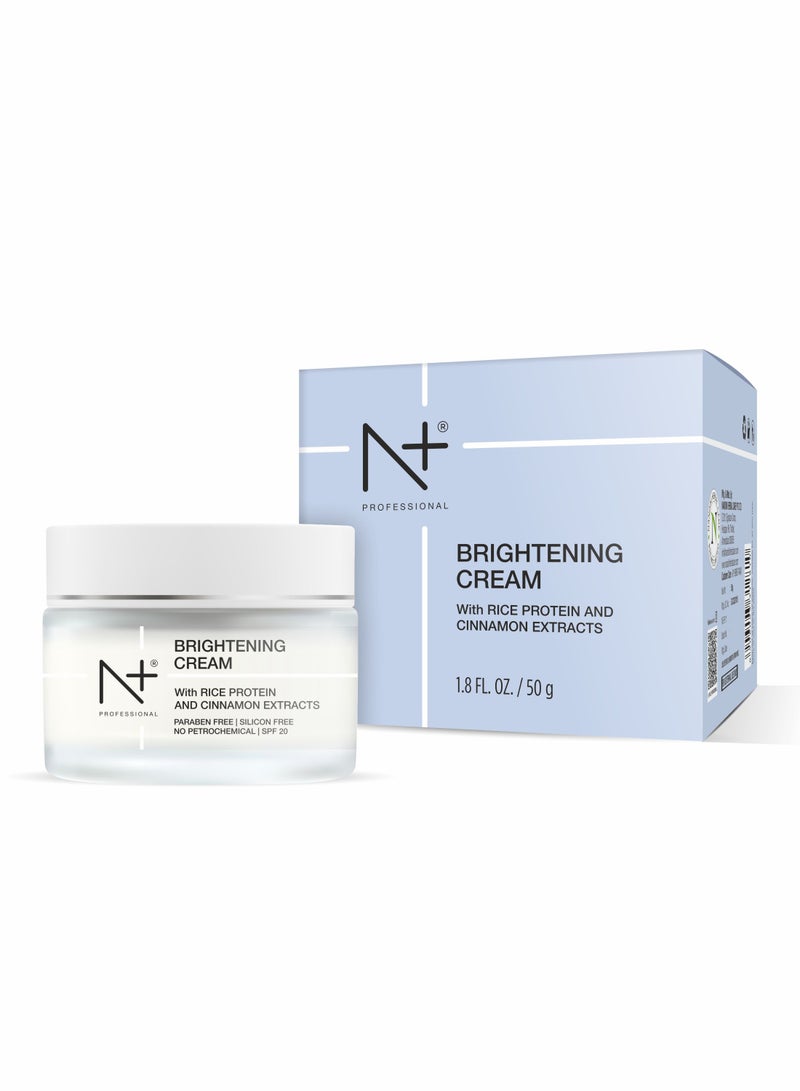 N Plus Professional Brightening Cream, Acne Spot Removal Cream – Brightening Formula with Alpha Arbutin & Cinnamon Extract, Fades Acne Spots, Evens Skin Tone & Enhances Glow, 50ml - Image 1