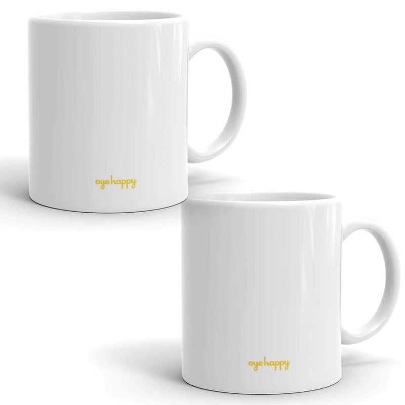 Oye Happy Chai Wala Ceramic Mugs - Set of 2, Multicolour, 330ml - Image 4