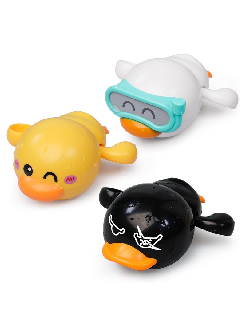 Baby Bath Toys, 3 Pcs Wind Up Duck Bathtub Toys for Toddlers 1-3 Years Old, Floating Pool Games, Water Toys for Swimming, Ideal Birthday Gifts for Boys and Girls - Image 1
