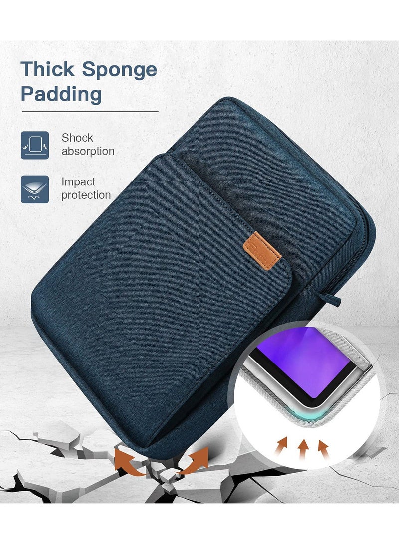 9 To 11 Inch Tablet Sleeve Bag Fits for iPad air 5 10.Inches 2022 iPad Pro 11 M2 2022 to 2018 iPad 10th 10.9 Air 4 10.9 Tab S8 2022 Handle Carrying Case with Shoulder Strap Dark Blue - Image 3