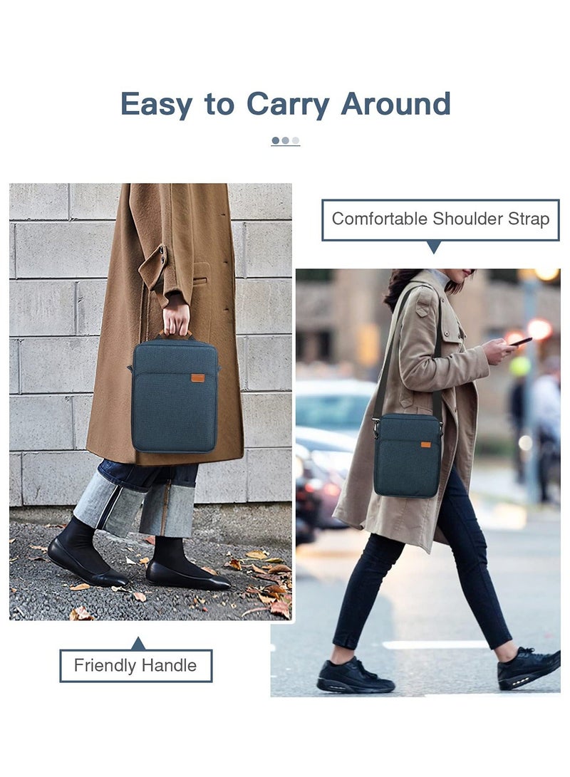9 To 11 Inch Tablet Sleeve Bag Fits for iPad air 5 10.Inches 2022 iPad Pro 11 M2 2022 to 2018 iPad 10th 10.9 Air 4 10.9 Tab S8 2022 Handle Carrying Case with Shoulder Strap Dark Blue - Image 1