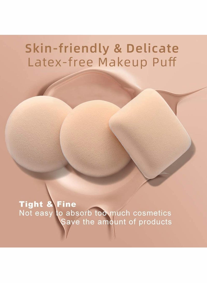 Excefore Foundation Sponge Air Cushion Puff, 6 Pcs Ultra Soft Makeup Sponges Set Face Paint Sponge Set Primer Puff Sponges for Cream, Liquid Foundation & Powder Application (Triangle Round And Square) - Image 3