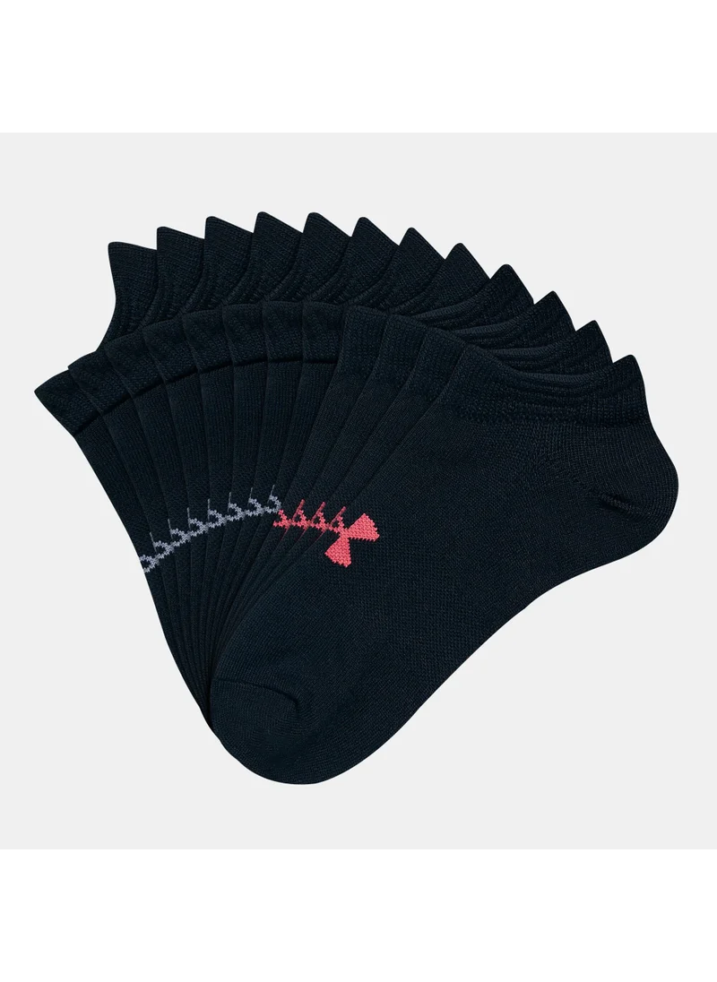 UNDER ARMOUR UA Women's Essential No-Show Ankle Socks (6 Pack)