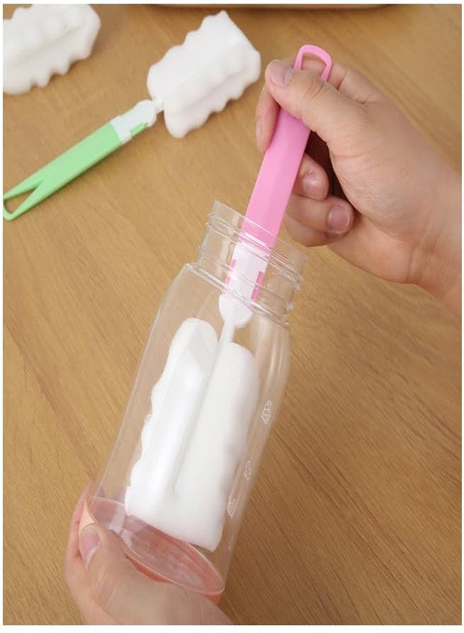 Feilguee 3 PCS Sponge Clean Brush with Adjustable Plastic Handle Long Handle Cleaner Brush Baby Bottle Cleaner Brush for Coffee Glasses Pot Milk Cup Mugs Baby Bottles - Image 3