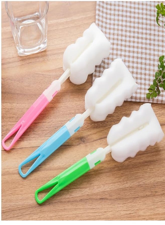 Feilguee 3 PCS Sponge Clean Brush with Adjustable Plastic Handle Long Handle Cleaner Brush Baby Bottle Cleaner Brush for Coffee Glasses Pot Milk Cup Mugs Baby Bottles - Image 5