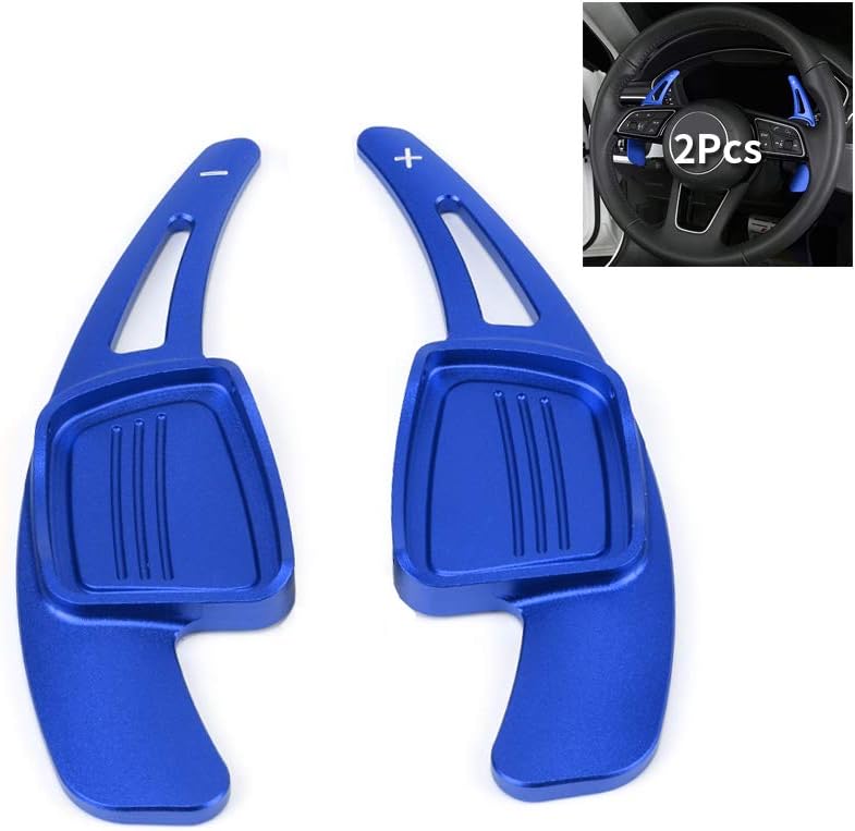 SANRILY Blue Steering Wheel Shift Paddle Gear Shifter Extension for Audi Models - Image 1