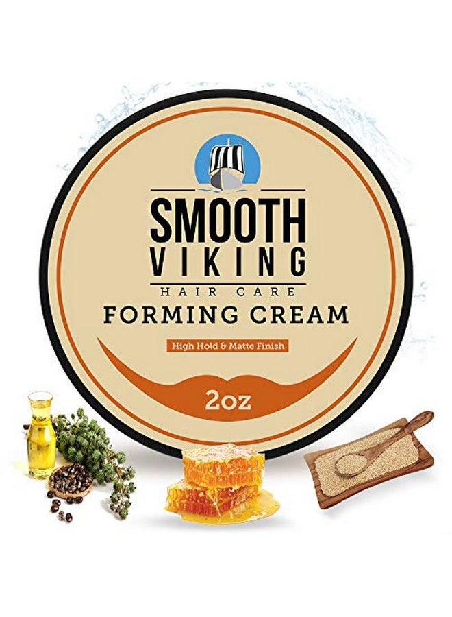 Smooth Viking Beard Care Smooth Vikings Forming Cream For Men - Matte Finish, High Hold Styling Cream | Hair Cream For Men | Curly Hair Products For Men | Men'S Grooming & Styling Products For Short And Long Hair Types (2Oz) - Image 1