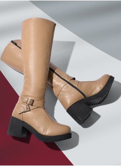 Run  Run Knee High Boot Leather Z-4-cafe  - Image 3