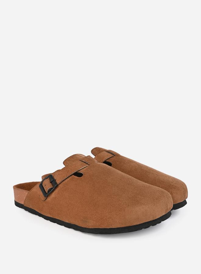 Styli Suede Clogs with Buckle Detail  - Image 2