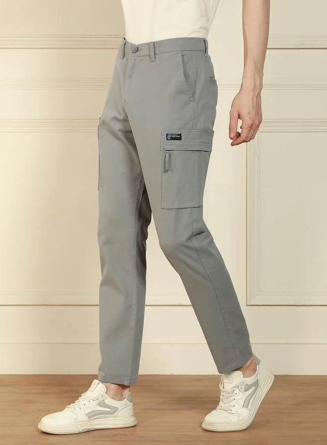 Dennis Lingo Men’s Straight Fit Mid Grey Cargo Trousers – Classic and Stylish
