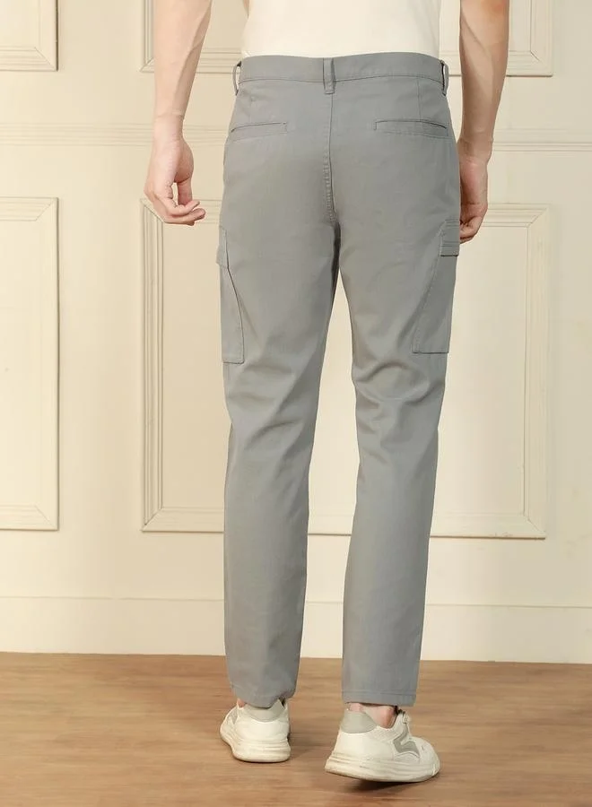 Dennis Lingo Men’s Straight Fit Mid Grey Cargo Trousers – Classic and Stylish