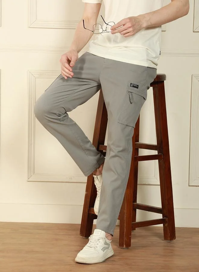 Dennis Lingo Men’s Straight Fit Mid Grey Cargo Trousers – Classic and Stylish