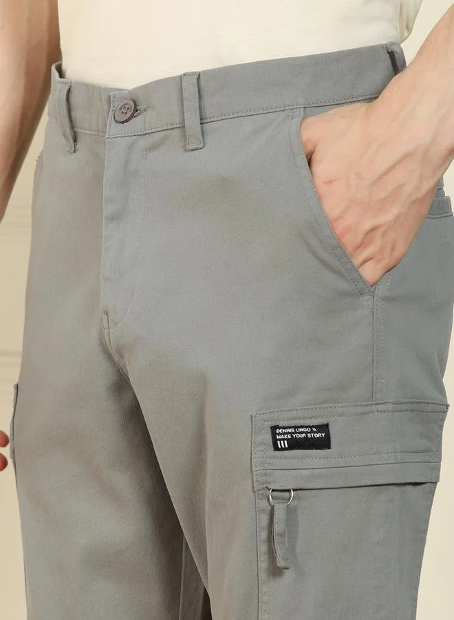 Dennis Lingo Men’s Straight Fit Mid Grey Cargo Trousers – Classic and Stylish