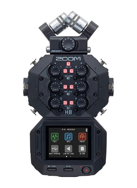 Zoom H8 Handy Recorder compatible upto 12-Track recording 6 Inputs Touchscreen Usb Audio Interface Battery Powered For Stereo Multi track Audio Video Podcasting and Music