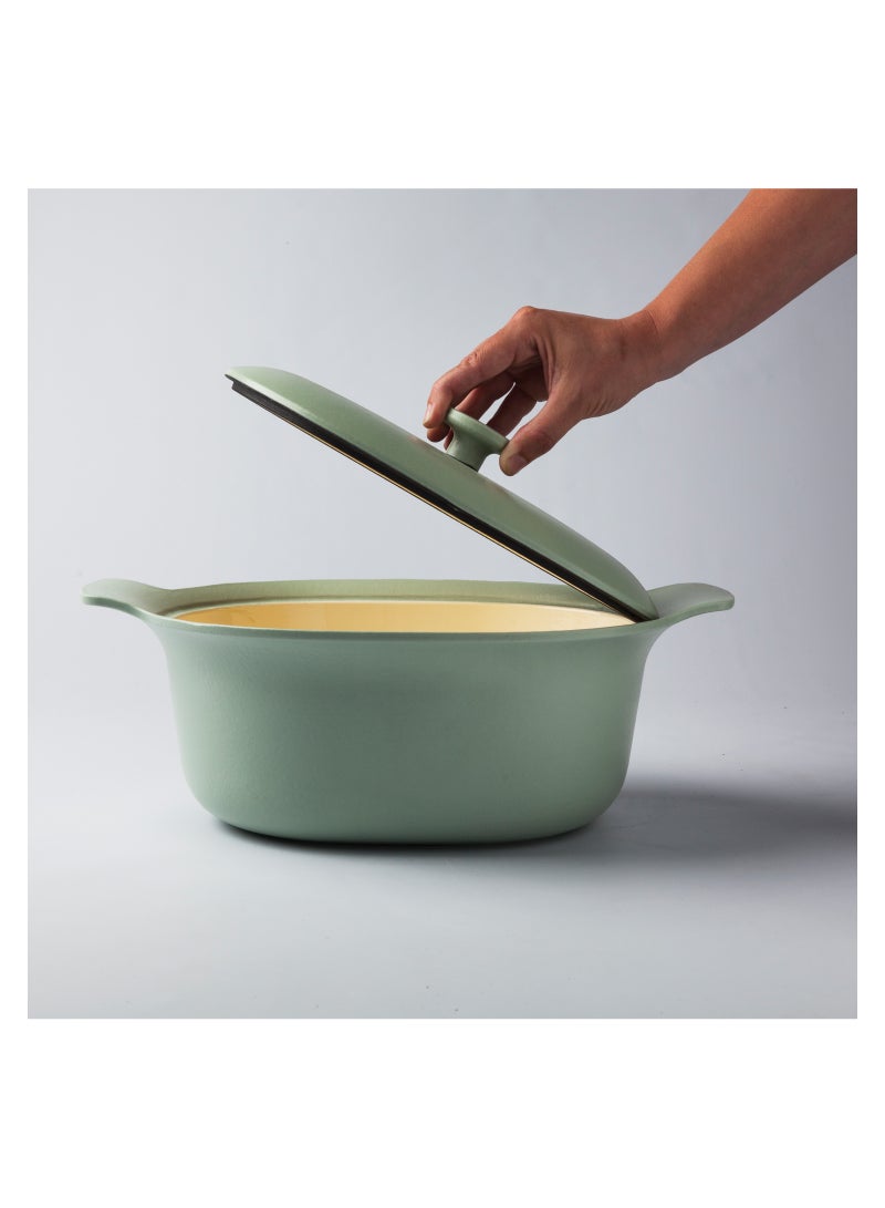 Berghoff Oval covered casserole green 28 x 22 cm - Image 2