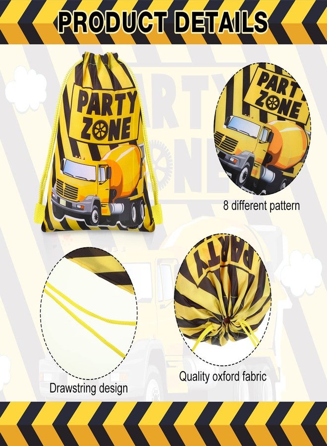 Photect 12 Pack Construction Party Favor Bags Construction Theme Drawstring Backpack Truck Gifts Bags Mini Engineering Car Class Reward Prizes for Kids Truck Car Birthday Party Supplies 10 x 12 Inch - Image 3