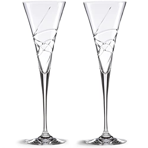 Lenox Adorn Crystal 2-Piece Toasting Flute Set, 2 Count, Clear, 7oz - Image 1