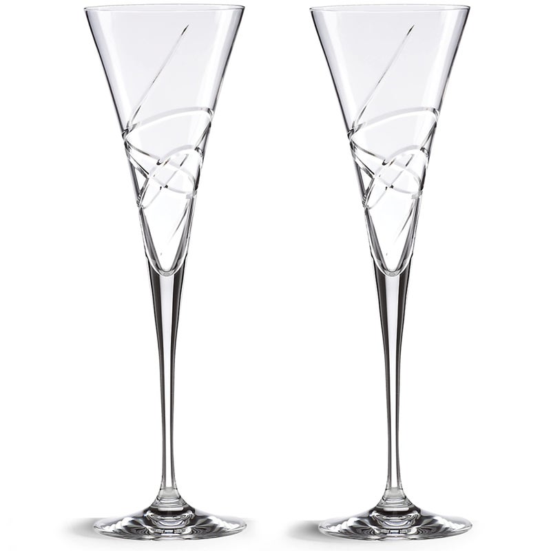 Lenox Adorn Crystal 2-Piece Toasting Flute Set, 2 Count, Clear, 7oz - Image 5