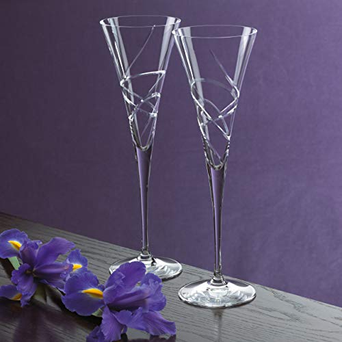 Lenox Adorn Crystal 2-Piece Toasting Flute Set, 2 Count, Clear, 7oz - Image 2