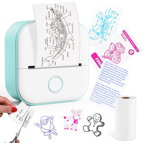 Memoking Print Pods Mini Printer - Sticker Printer Mini Thermal Inkless Sticker Maker Bluetooth Pocket Printpod for Phone, Impresora Portátil for Notes, Flashcards, Diagrams, Journal, DIY, Kids Gift - Image 1