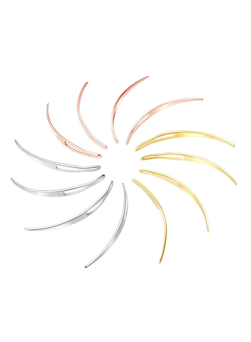 Excefore 12 Pieces Interlocking Tool Dreadlocks Tool Kit, Easyloc Hair Tool Sisterlock Crochet Tool, for Maintaining Your Dreadlock, Unisex, Gold, Silver, Rose Gold - Image 1