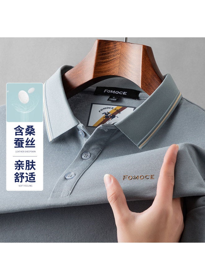Fomoce classic Solid Color Polo Shirt With Comfortable Collar For Summer - Image 2