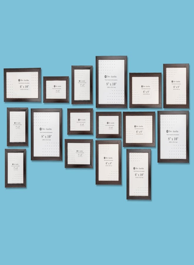 Dev Aastha Photo Frame For Wall | Wooden Frames For Wall Decor | Brown | Picture Frames | Rectangular Photo Frame For Home/Office | 6x10(2), 4x6(3), 8x10(3), 6x8(4), 5x7(4), Pack-16 - Image 3