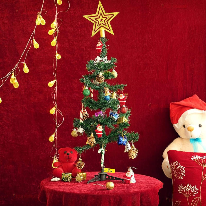 Sai Tradelink 2 Two FEET Christmas Tree with TOP Star and Snow Flake Serial String Lights13 Feet Long 14 Led Flakes Christmas Decoration for Office School House Restaurants Not Include Any Other Ornaments1 - Image 2
