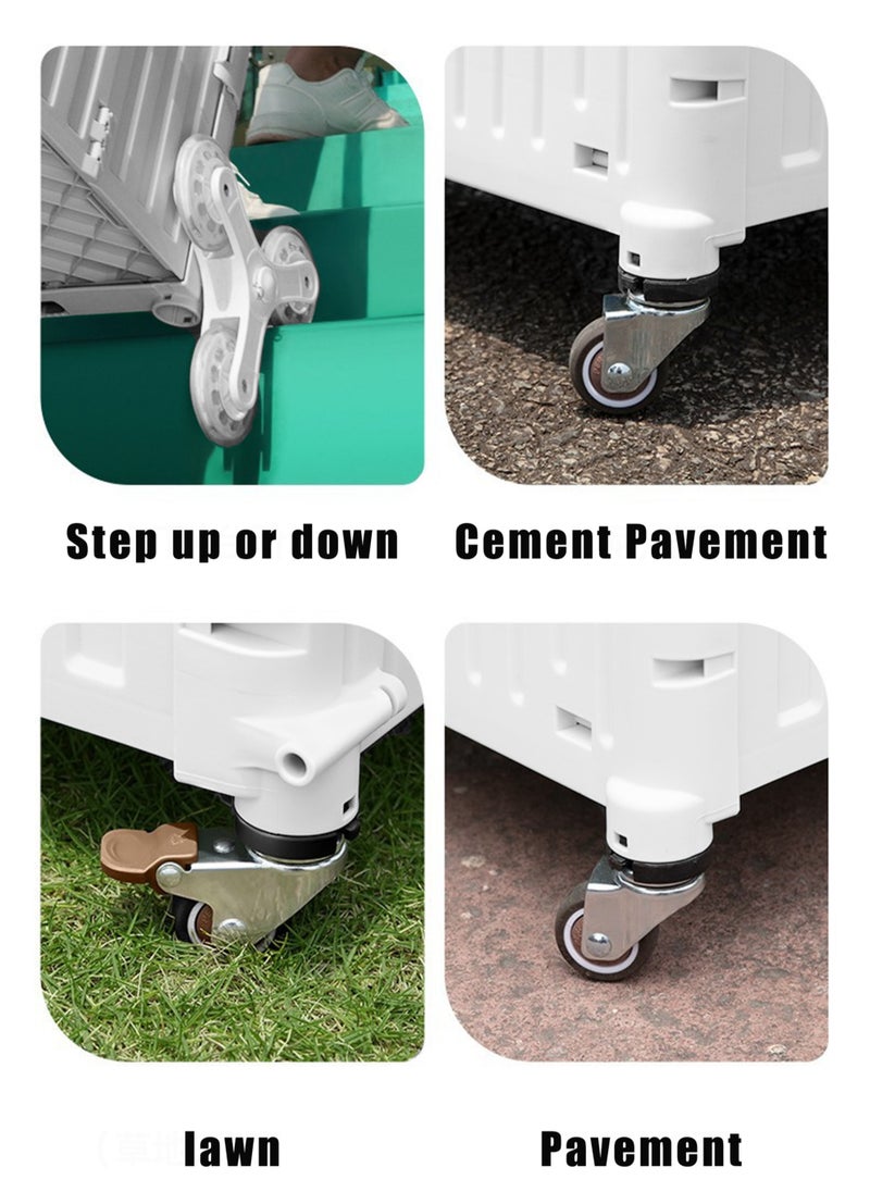 MissTiara - Camping Foldable Box 65L Add New Rotate Wheels for Climbing Stairs Foldable Utility Rolling Shopping Cart with Telescoping Handle and 360 Degree Universal Wheels for Outdoor Camping and Hiking Tourist - Image 1