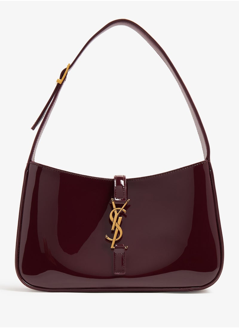 Yves Saint Laurent YSL Le 5 à 7 Women's Leather Hobo Bag, Women's Tote Bag, Women's Shoulder Bag, Women's Hand Bag, Women's Travel Bag, Glossy-Wine-Red  - Image 1