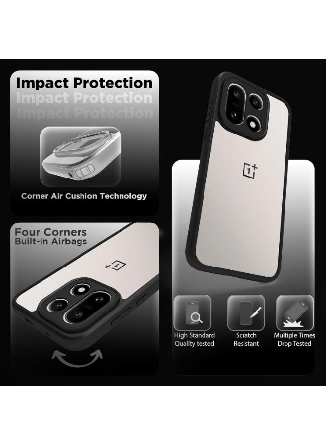 Case for OnePlus 15 Shockproof Crystal Clear Hard Back Cover Anti-Yellowing Case 360 Degree Protection TPU Bumper Transparent Back Cover Case for OnePlus 15 5G - Image 4