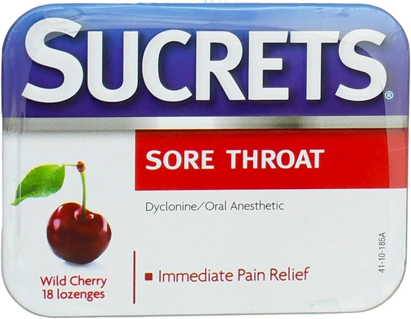 Sucrets Sore Throat Lozenges Wild Cherry Flavor 18 Count 5 Pack - Image 1
