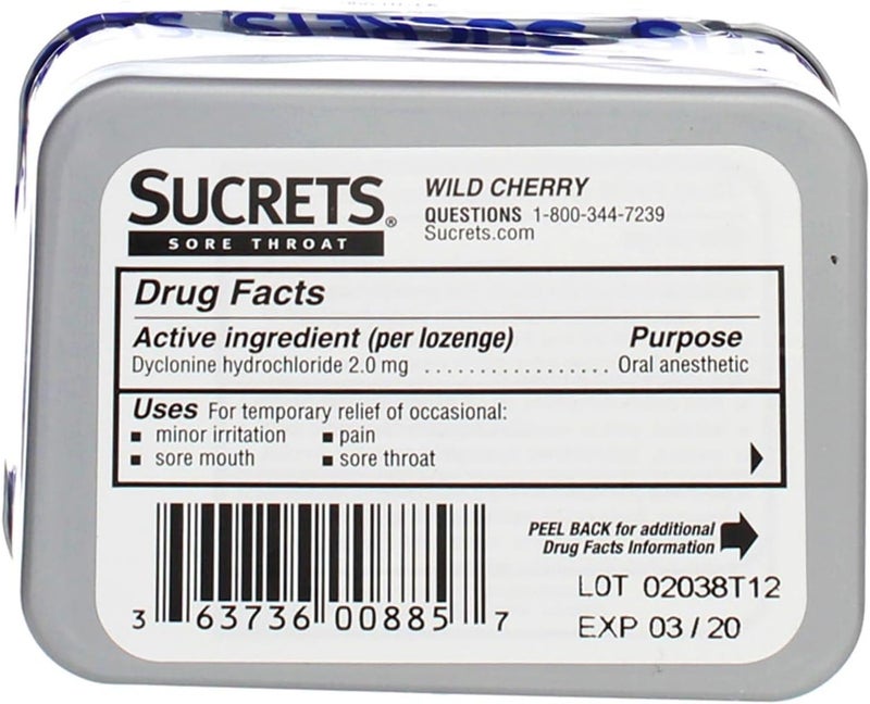 Sucrets Sore Throat Lozenges Wild Cherry Flavor 18 Count 5 Pack - Image 3