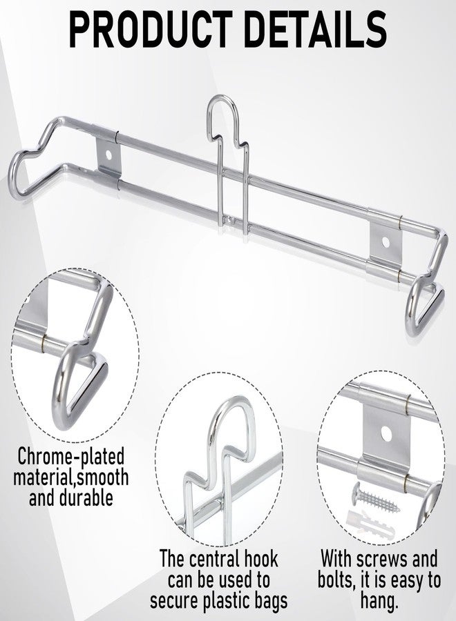 Otoolling 3 Pack Wall Mount Plastic Grocery Bag Holder T-shirt Bag Rack with Screws Chrome Metal Dispenser for Supermarket Store Restaurant Organization - Image 3