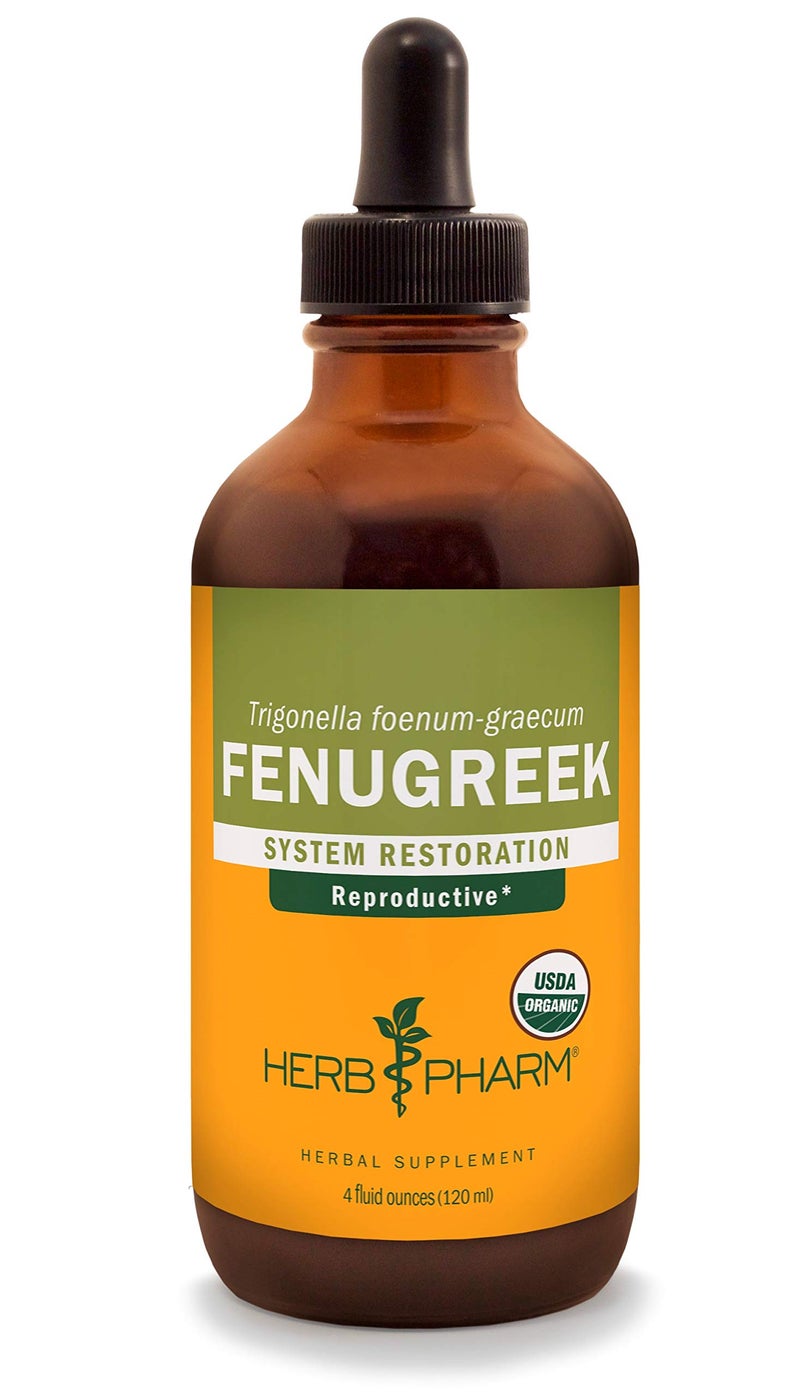 HERB PHARM Certified Organic Fenugreek Liquid Extract for Female Reproductive Support 4 Ounce