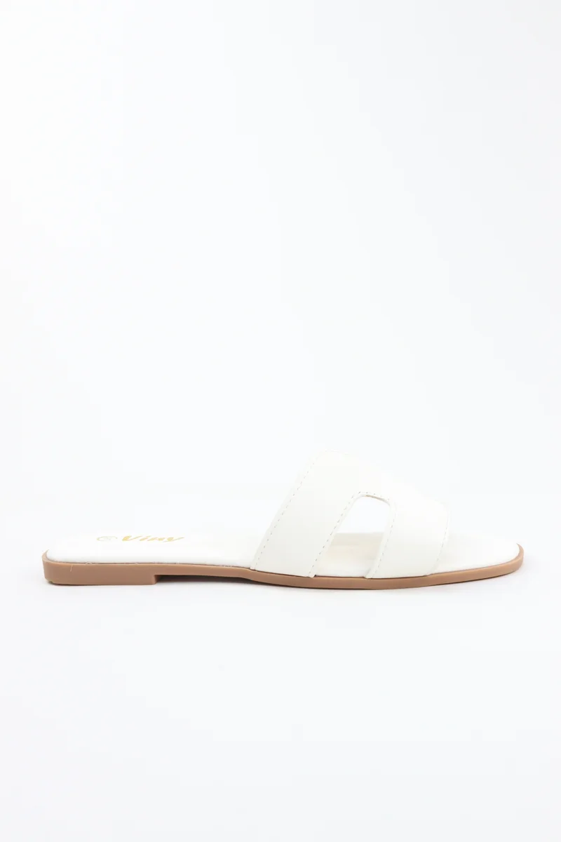 Viny VINY Women's Flat Slide Sandals – Elegant Open Toe Slip-On Slippers, Casual Comfort Summer Sandals, Lightweight Everyday Fashion Slides for Ladies (Black, White, Beige, Pink, Brown, Burgundy, Silver, Blue)