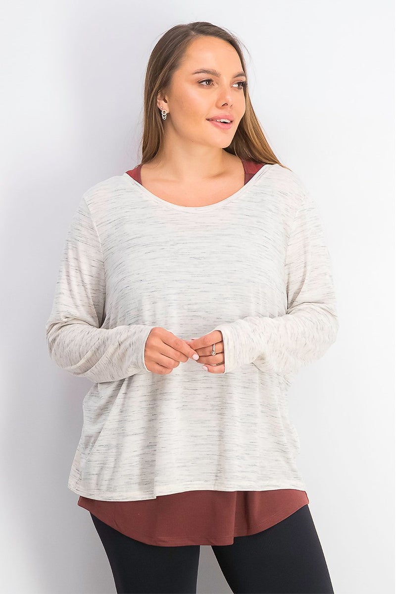 Tchibo Women Sportswear Fit Training Top, Heather Grey - Image 1