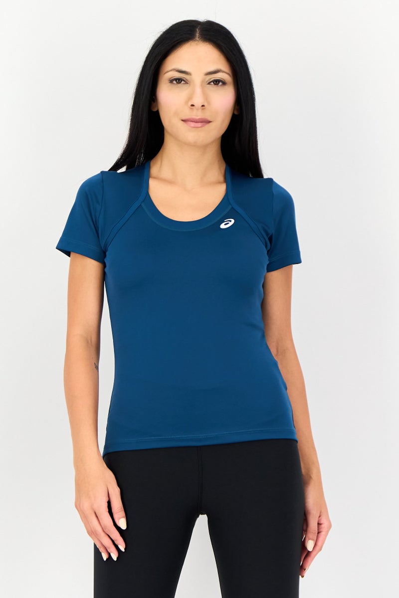 asics Women Sportswear Fit Short Sleeve Training T-Shirt, Teal Green - Image 1