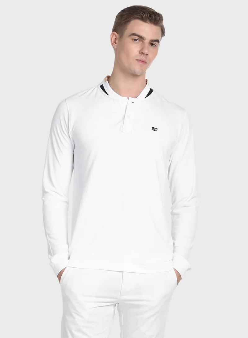 Arrow Logo Stylised Neck T-Shirt