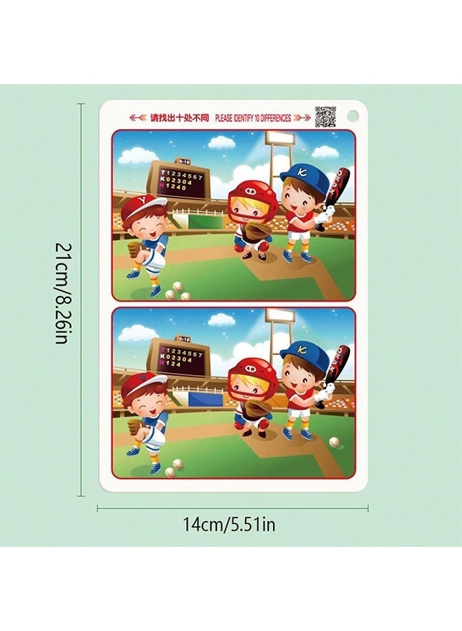 BELANO Find The Differences Early Development Toys Intermediate Level 6 Differences, Erasable Picture Cards Cognitive Focus Training Game for Kids Age 3-6 - Image 2