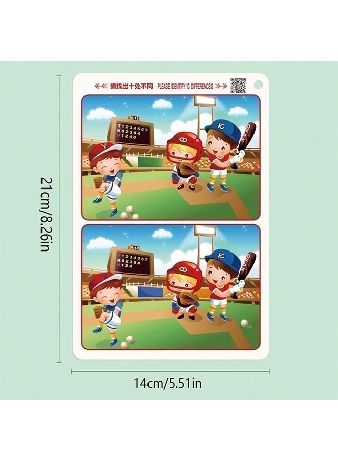 BELANO 32 Pcs Spot the Difference Cards Set for Kids, Reusable Dry Erase Activity Cards with 2 Markers & 1 Eraser, Focus Concentration Training Educational Game for Boys Girls - Image 4