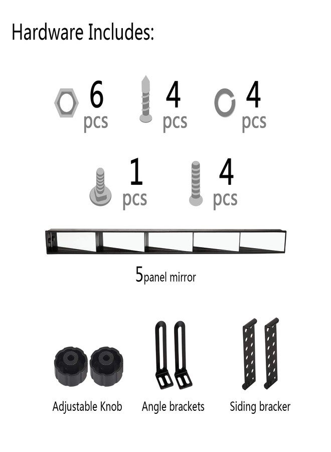 10L0L Universal Golf Cart 5 Panel Mirror for Yamaha EZGO Club Car, Eliminate Blind Spots Wide Angle Rear View Mirror - Image 5