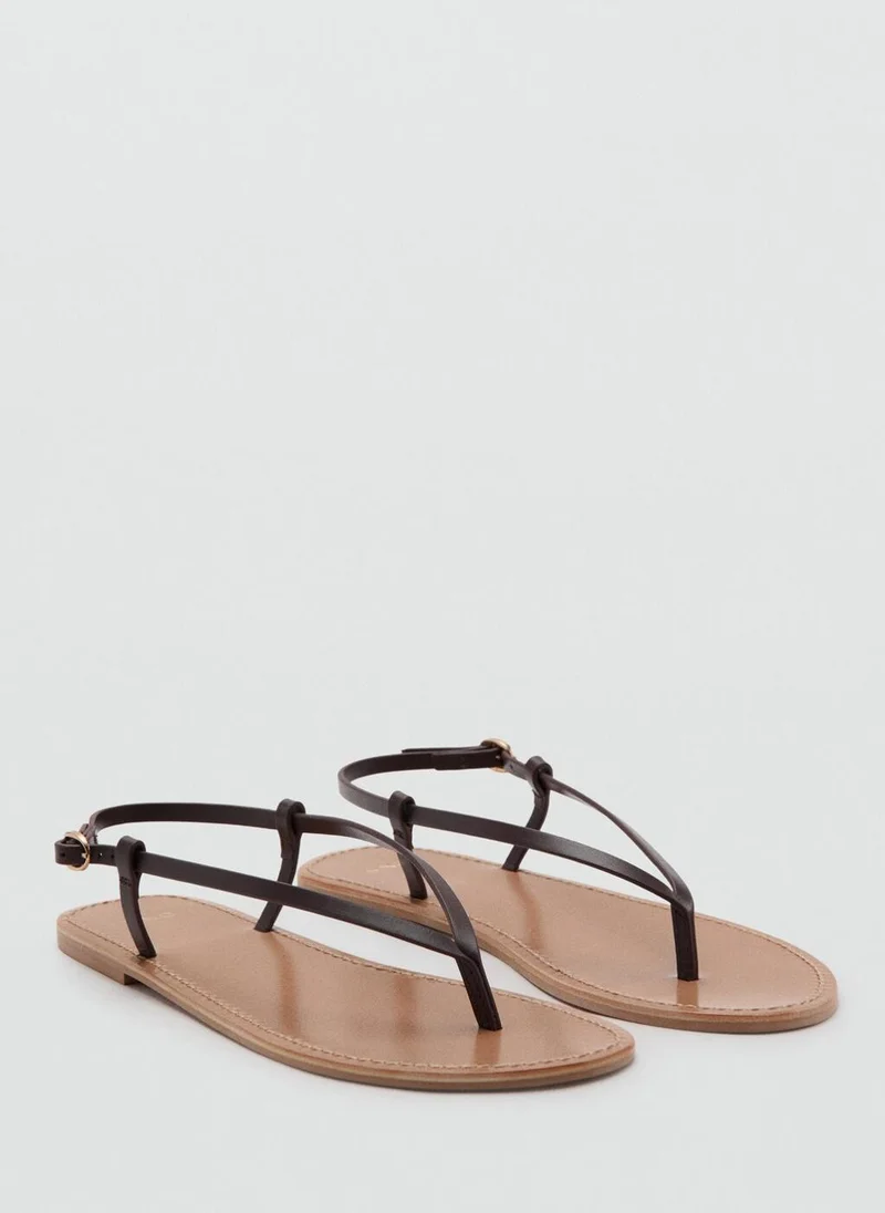 مانجو Leather Sandals With A Wide Strap