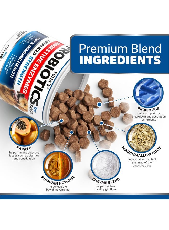 YUMA'S Probiotics for Dogs and Digestive Enzymes - 170 Dog Probiotics Chews - Dog Probiotic - Anti Diarrhea, Upset Stomach & Gas Relief, Constipation, Canine Prebiotic - Pet Fiber Supplement - Gut Health - Image 3