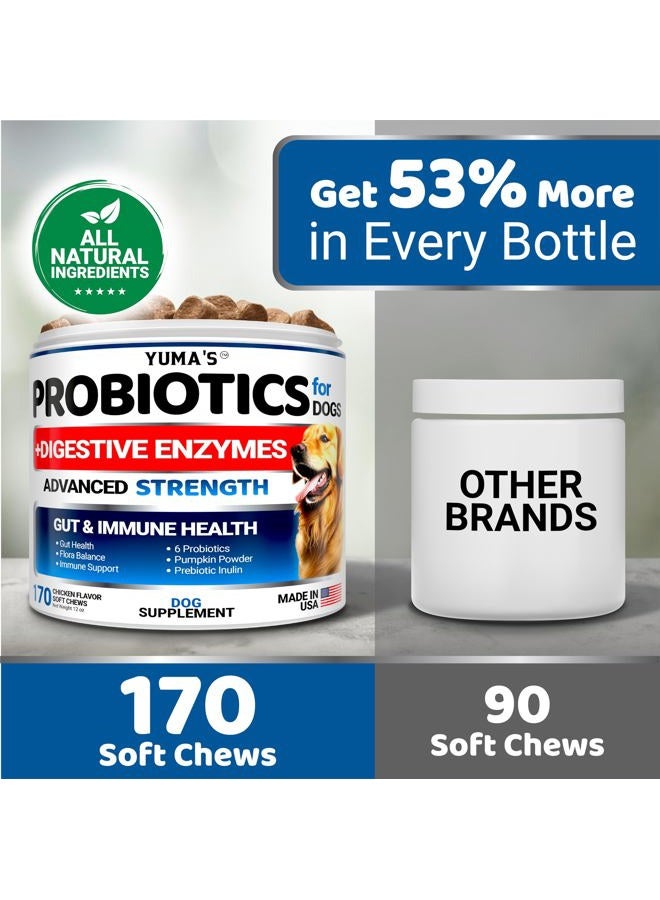 YUMA'S Probiotics for Dogs and Digestive Enzymes - 170 Dog Probiotics Chews - Dog Probiotic - Anti Diarrhea, Upset Stomach & Gas Relief, Constipation, Canine Prebiotic - Pet Fiber Supplement - Gut Health - Image 5